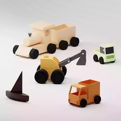 Adorable Printable Toy Vehicle Set for Kids - Commercial Use 3D print model