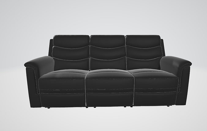 ERYE Manual Movement Faux Leather 3 Seater Sectional  Low-poly 3D model