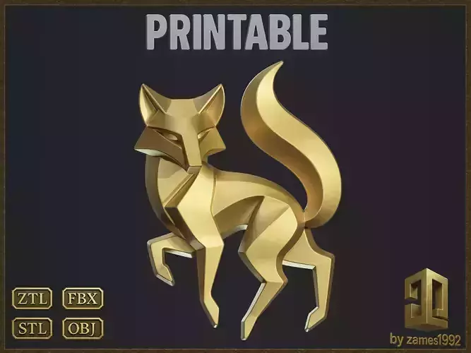 Geometric Fox  3D print model
