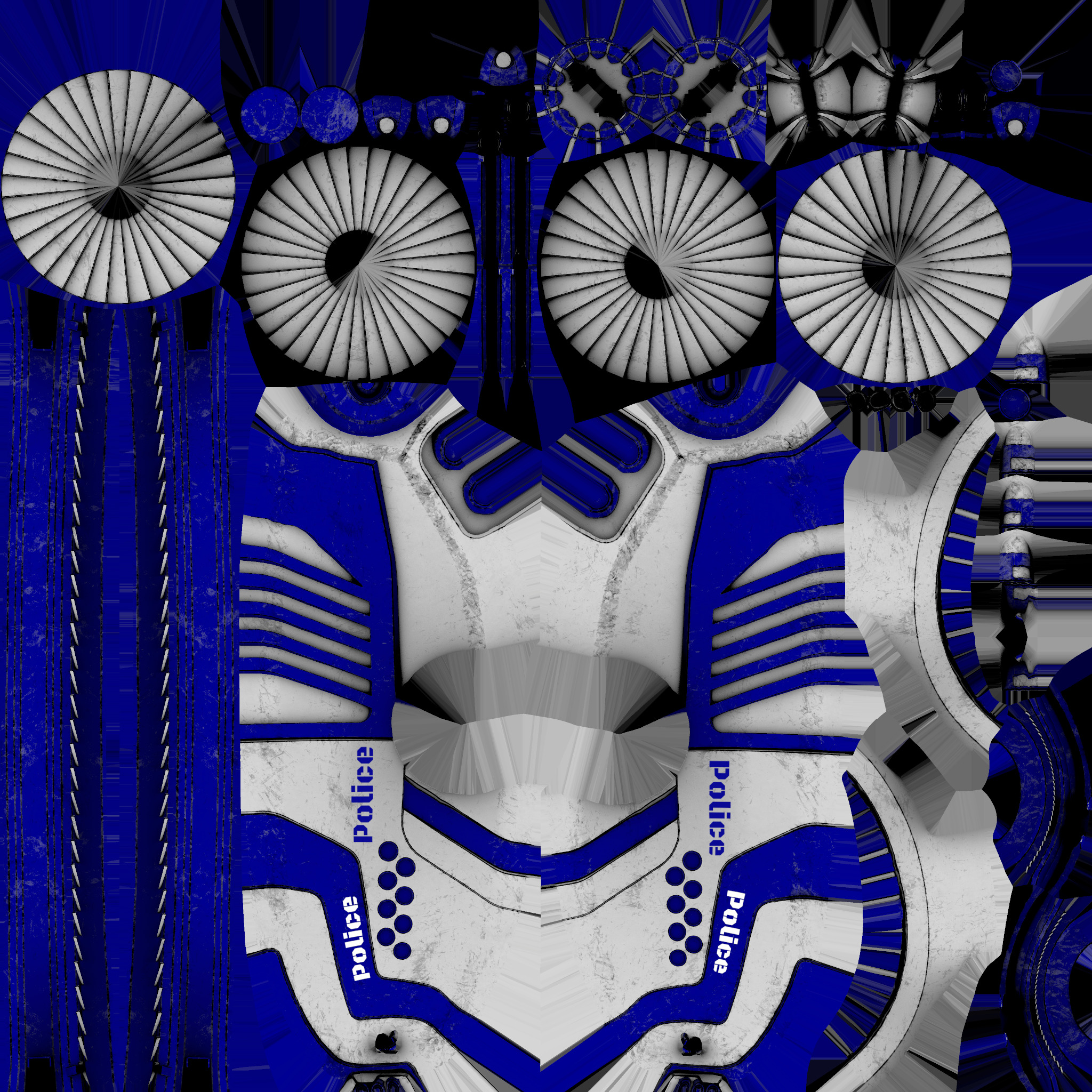 Futuristic Police Drone 03 - Unity Game Ready Asset Low-poly 3D model_8