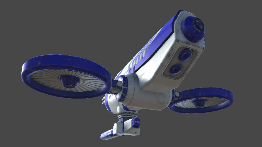 Futuristic Police Drone 03 - Unity Game Ready Asset Low-poly 3D model_4