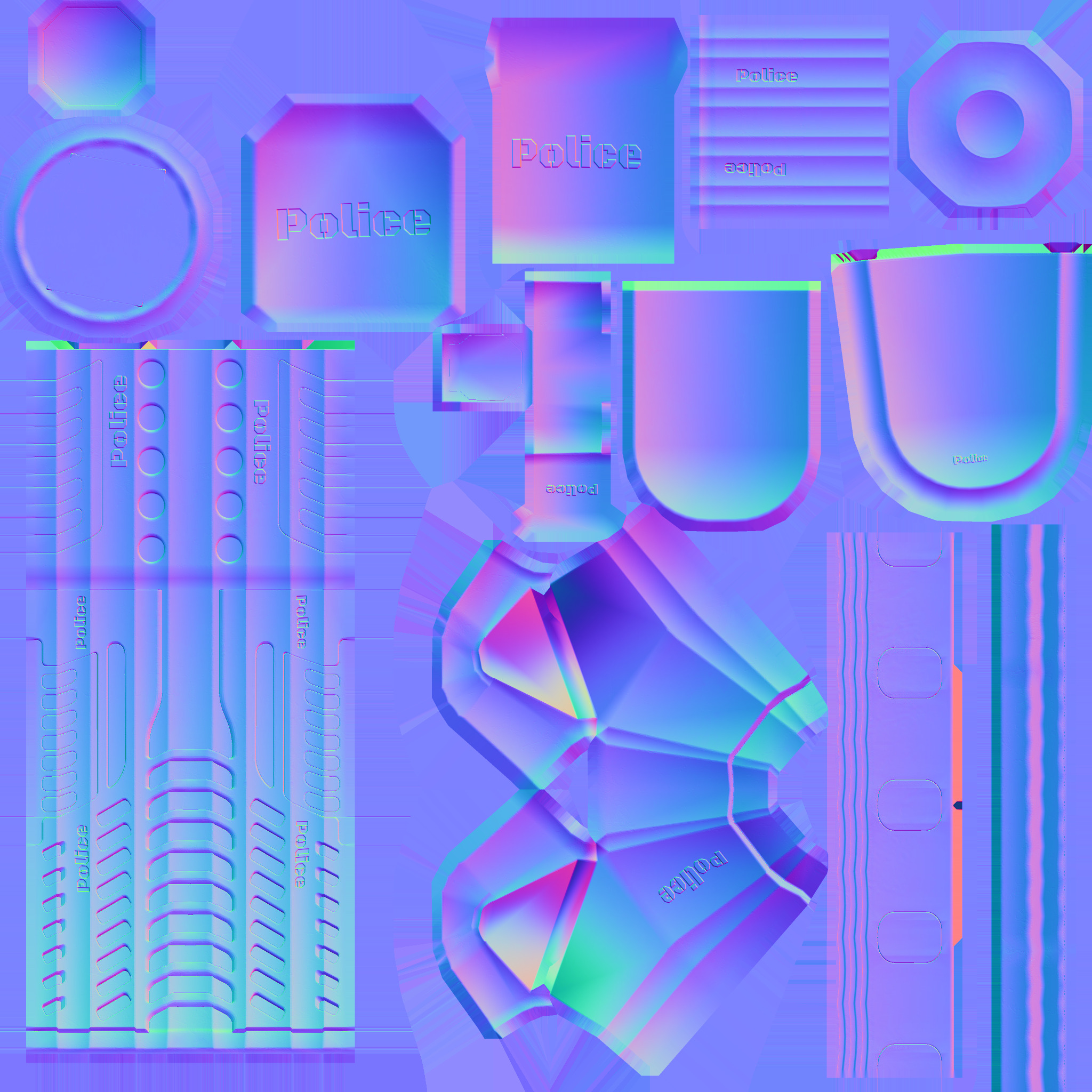 Futuristic Police Drone 03 - Unity Game Ready Asset Low-poly 3D model_7