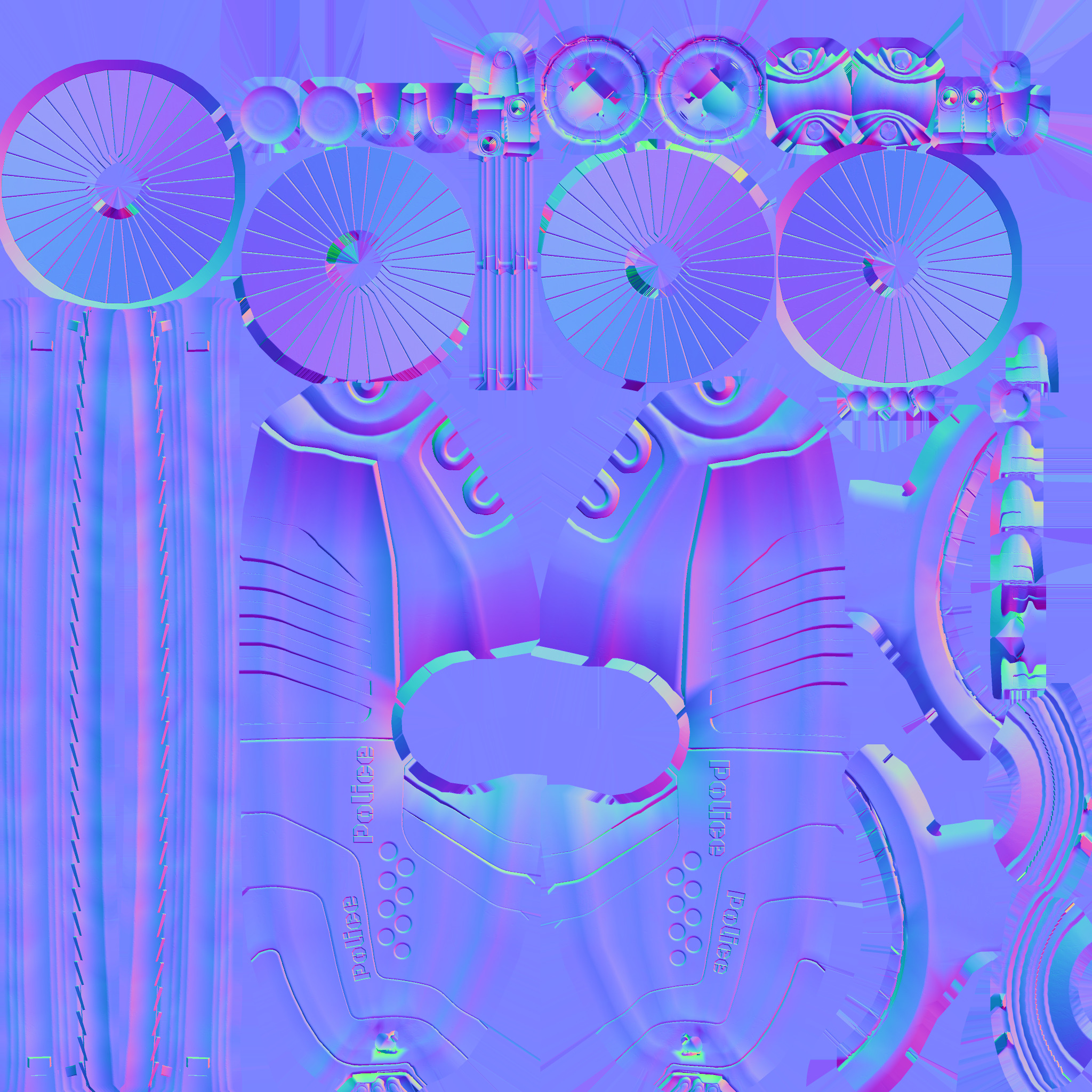 Futuristic Police Drone 03 - Unity Game Ready Asset Low-poly 3D model_10