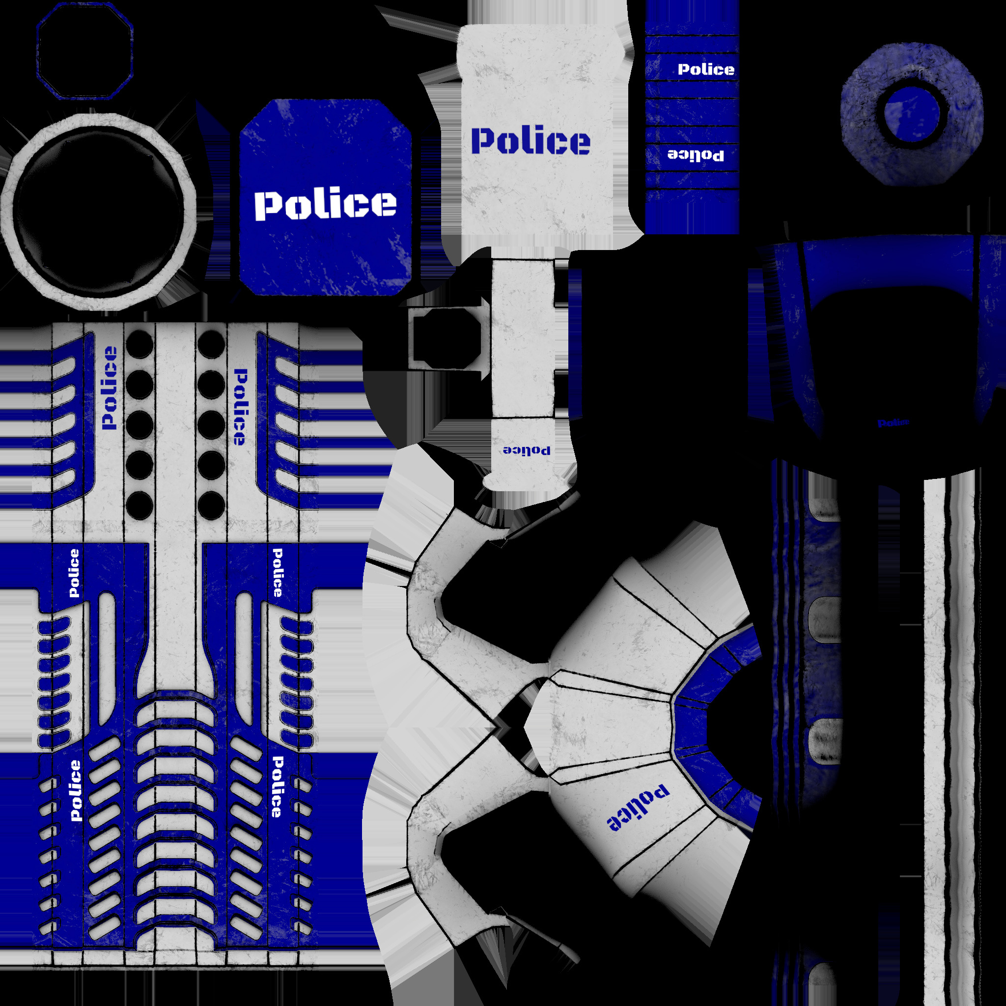 Futuristic Police Drone 03 - Unity Game Ready Asset Low-poly 3D model_5