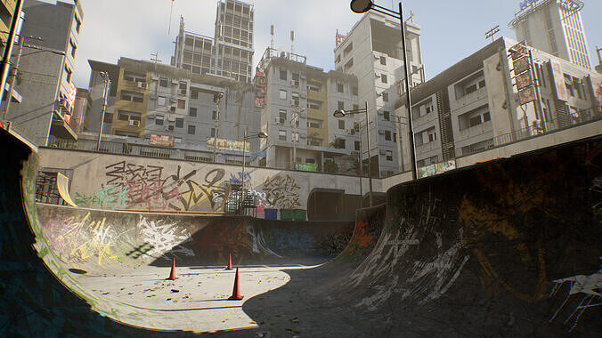  Skatepark Low-poly 3D model