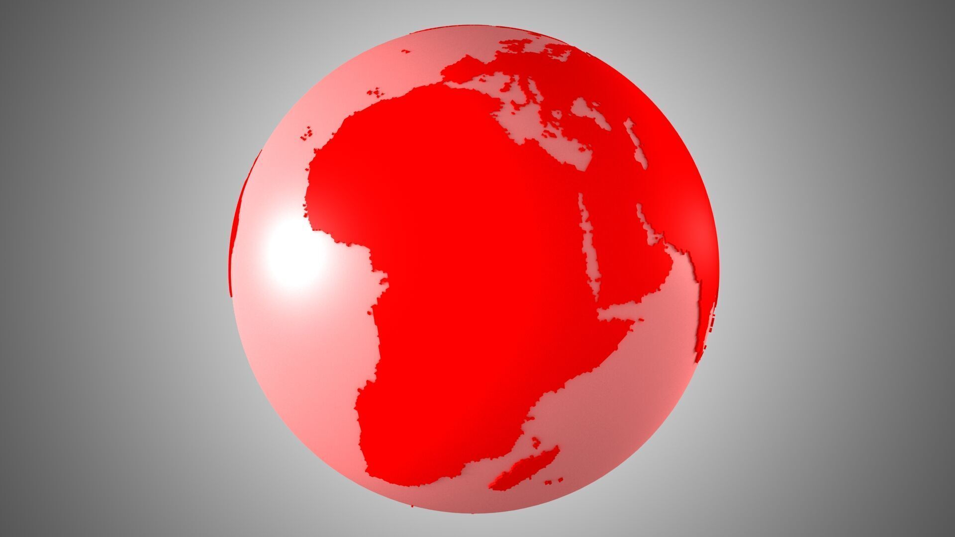 Solid Color Red Globe 3D model_2