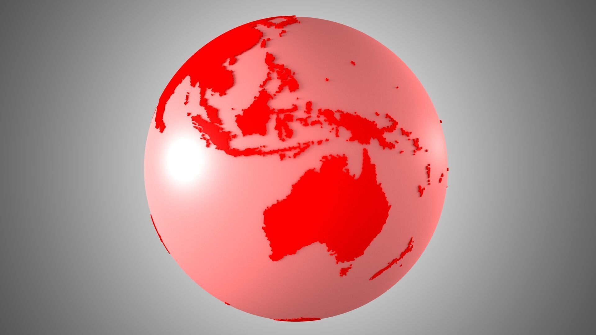 Solid Color Red Globe 3D model_6
