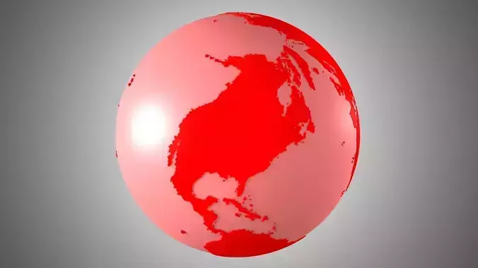 Solid Color Red Globe 3D model