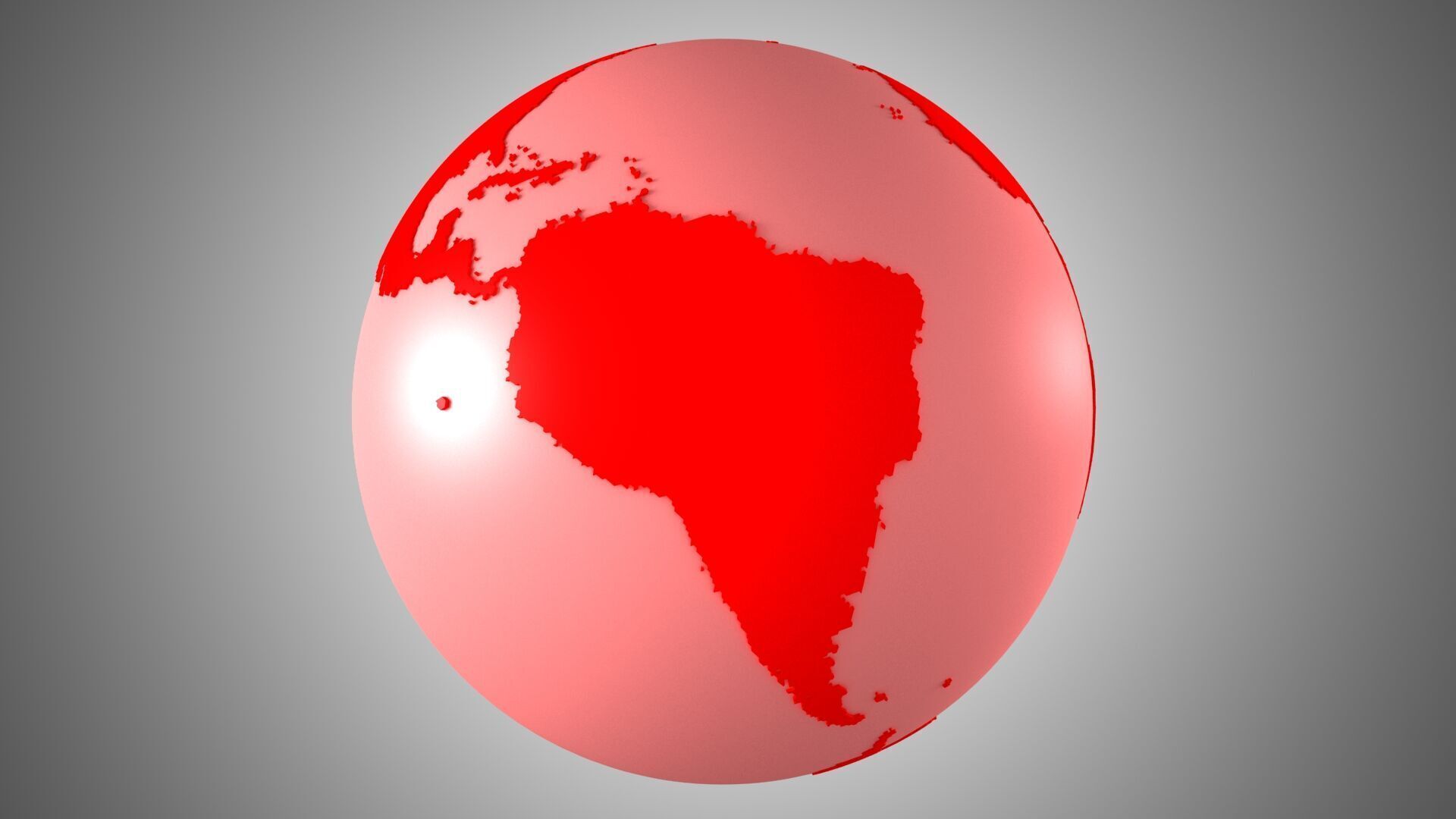 Solid Color Red Globe 3D model_1