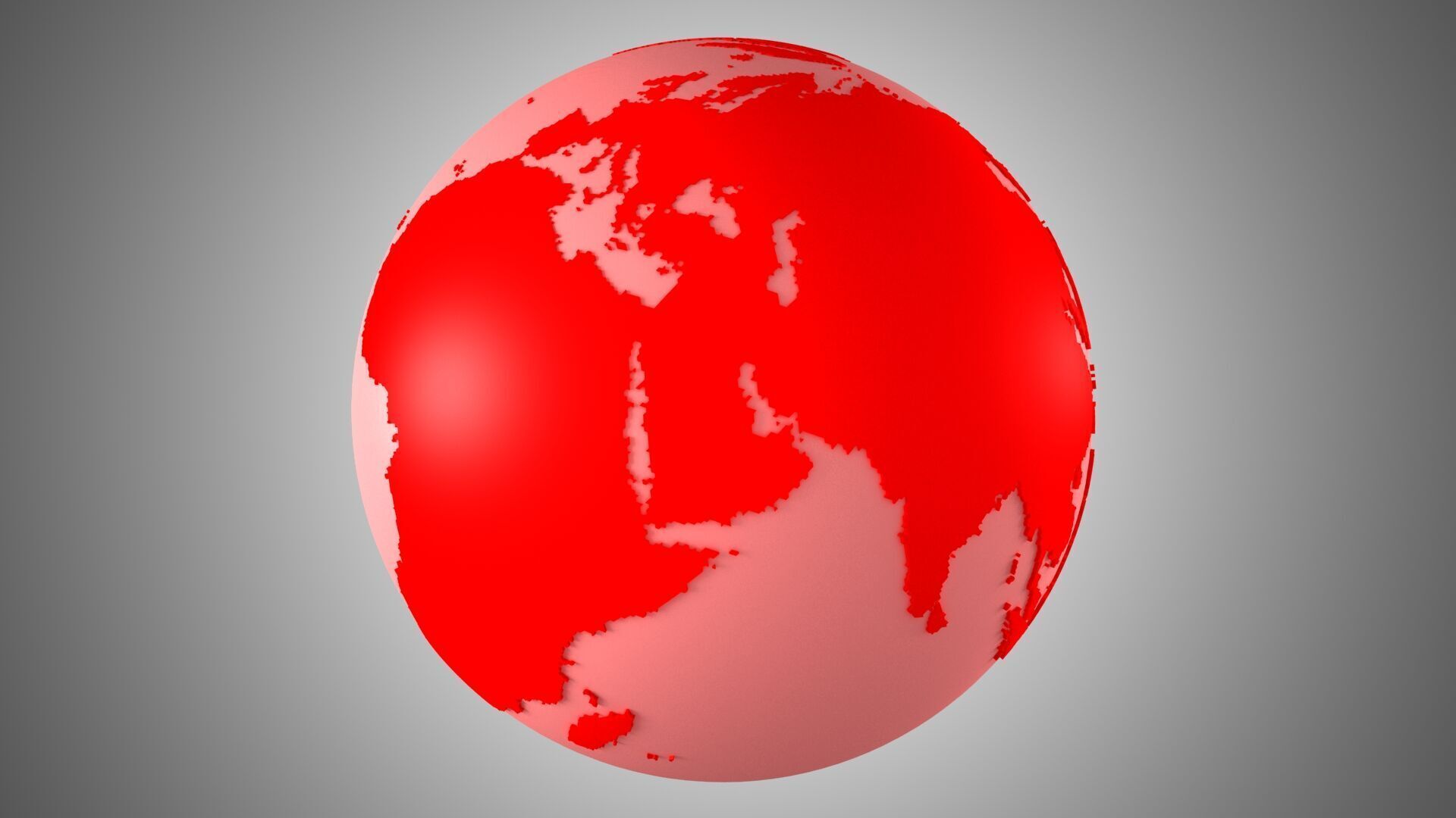 Solid Color Red Globe 3D model_4