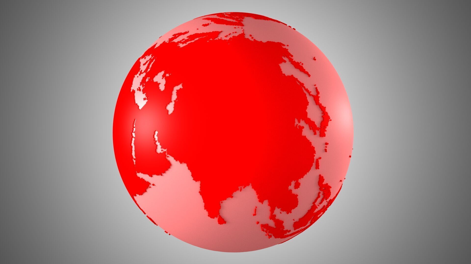 Solid Color Red Globe 3D model_5