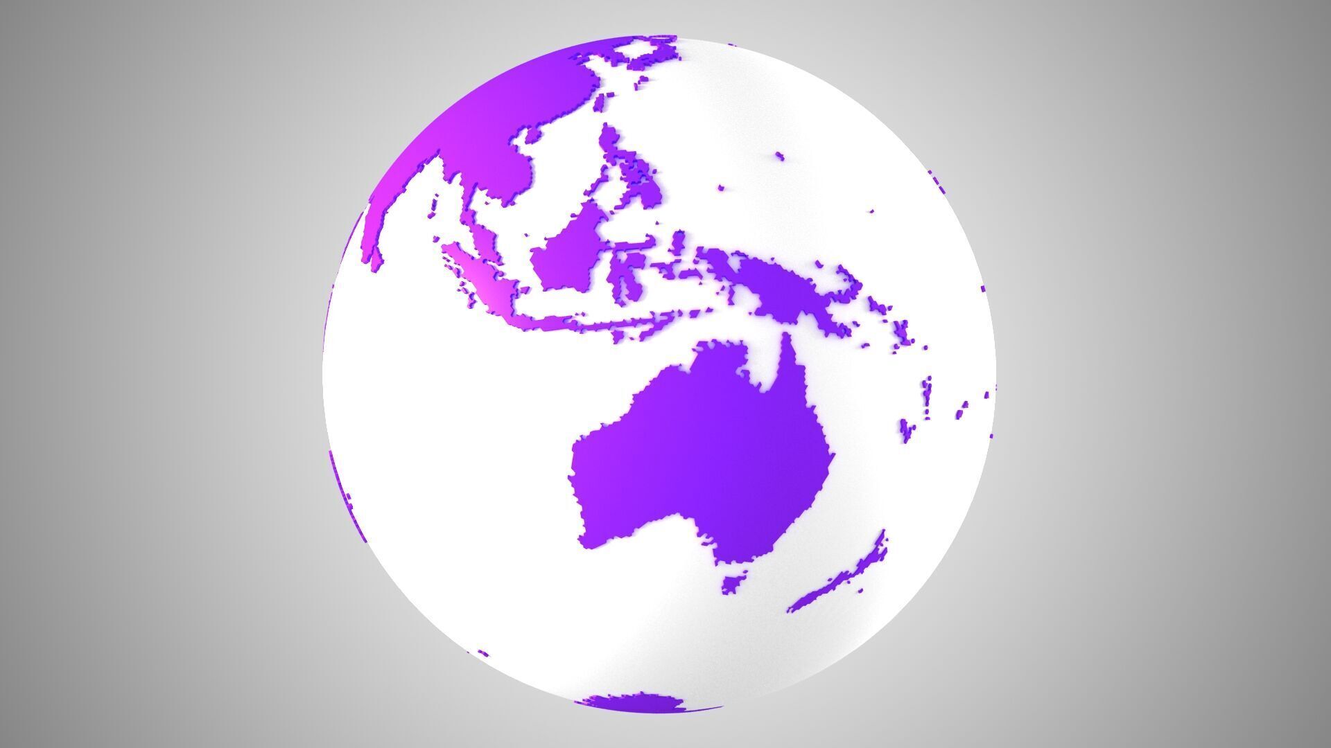 Solid Color Purpal White Globe 3D model_5