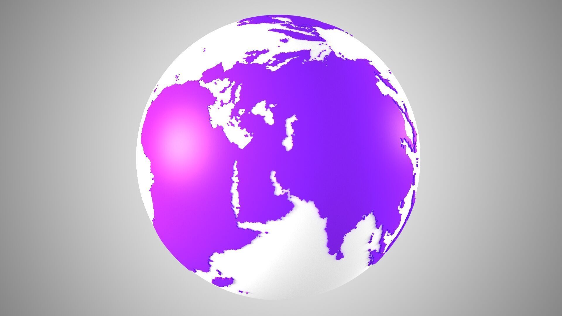 Solid Color Purpal White Globe 3D model_3
