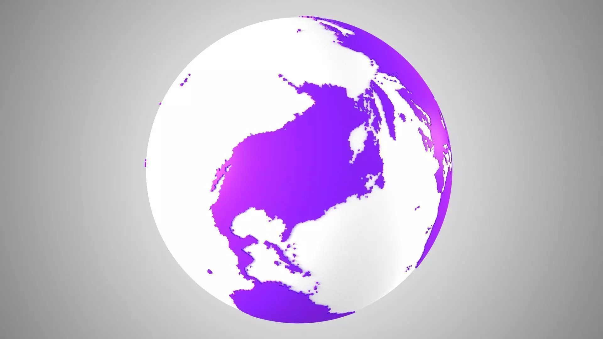 Solid Color Purpal White Globe 3D model_0