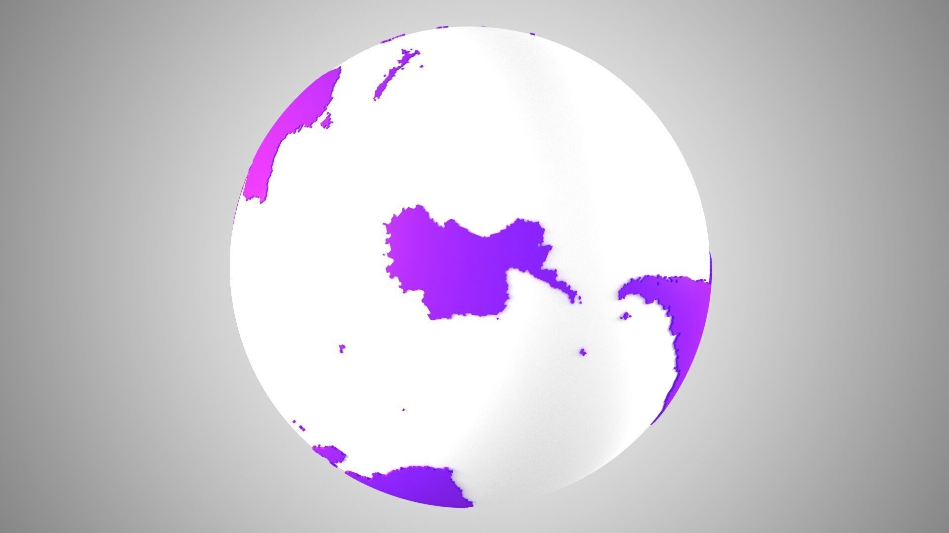 Solid Color Purpal White Globe 3D model_6