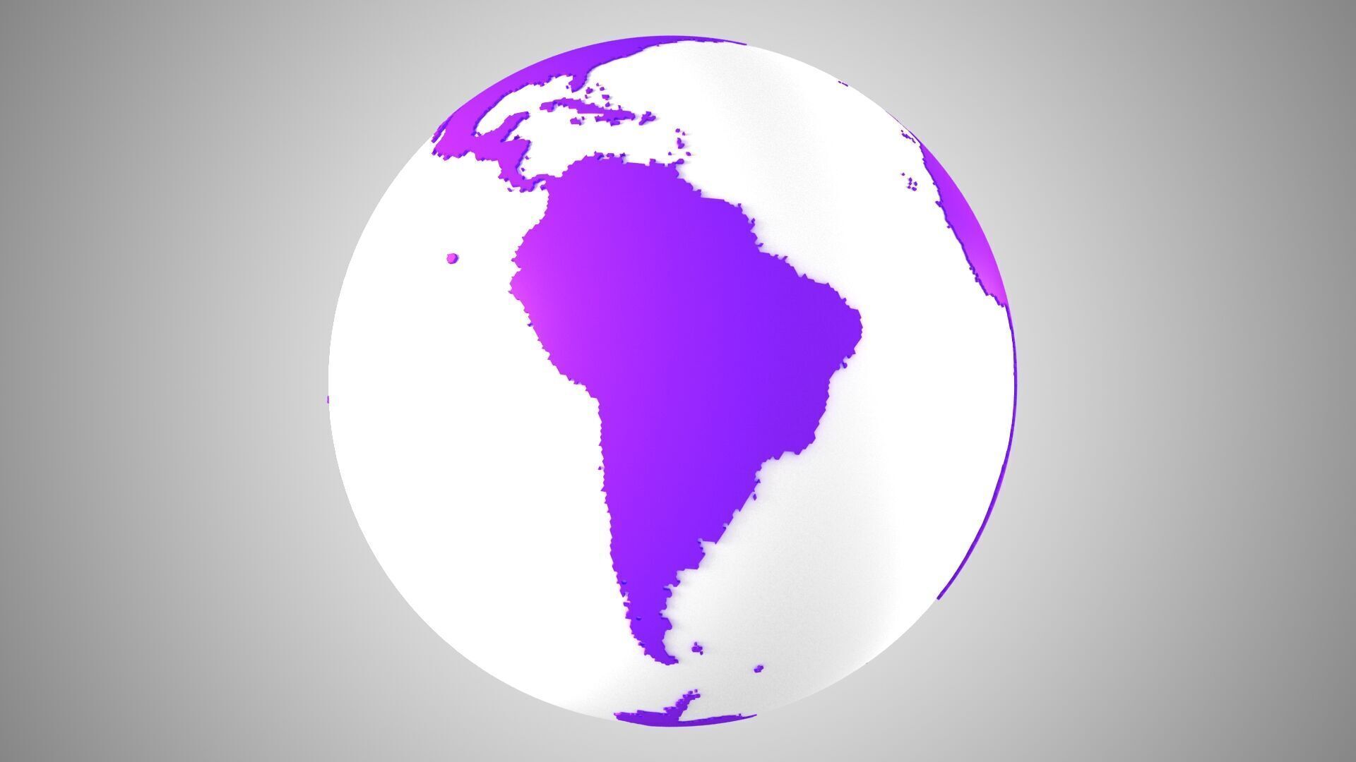 Solid Color Purpal White Globe 3D model_1