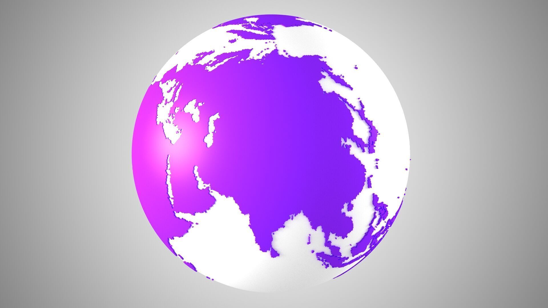 Solid Color Purpal White Globe 3D model_4