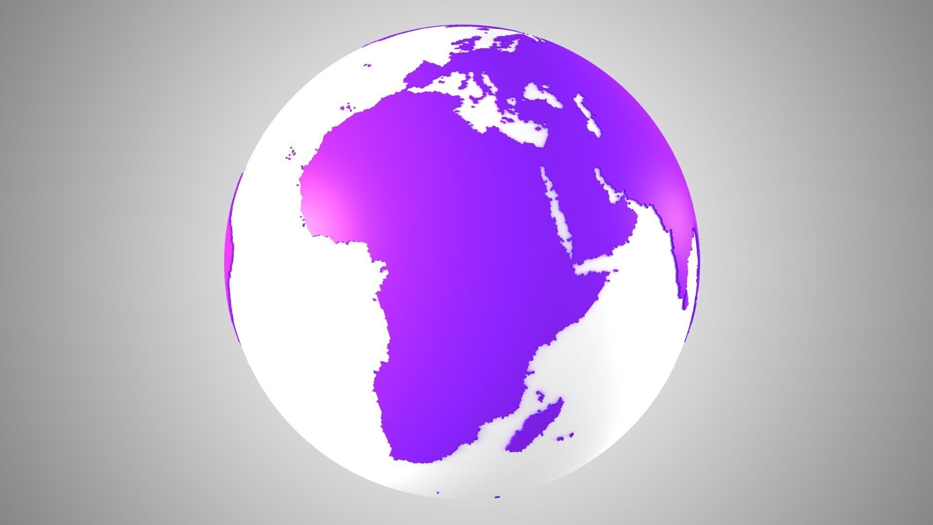 Solid Color Purpal White Globe 3D model_2