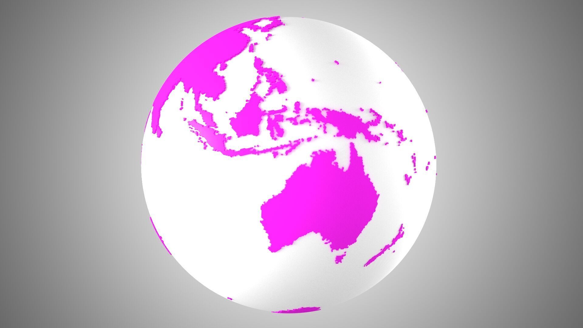 Solid Color Pink White Globe 3D model_5