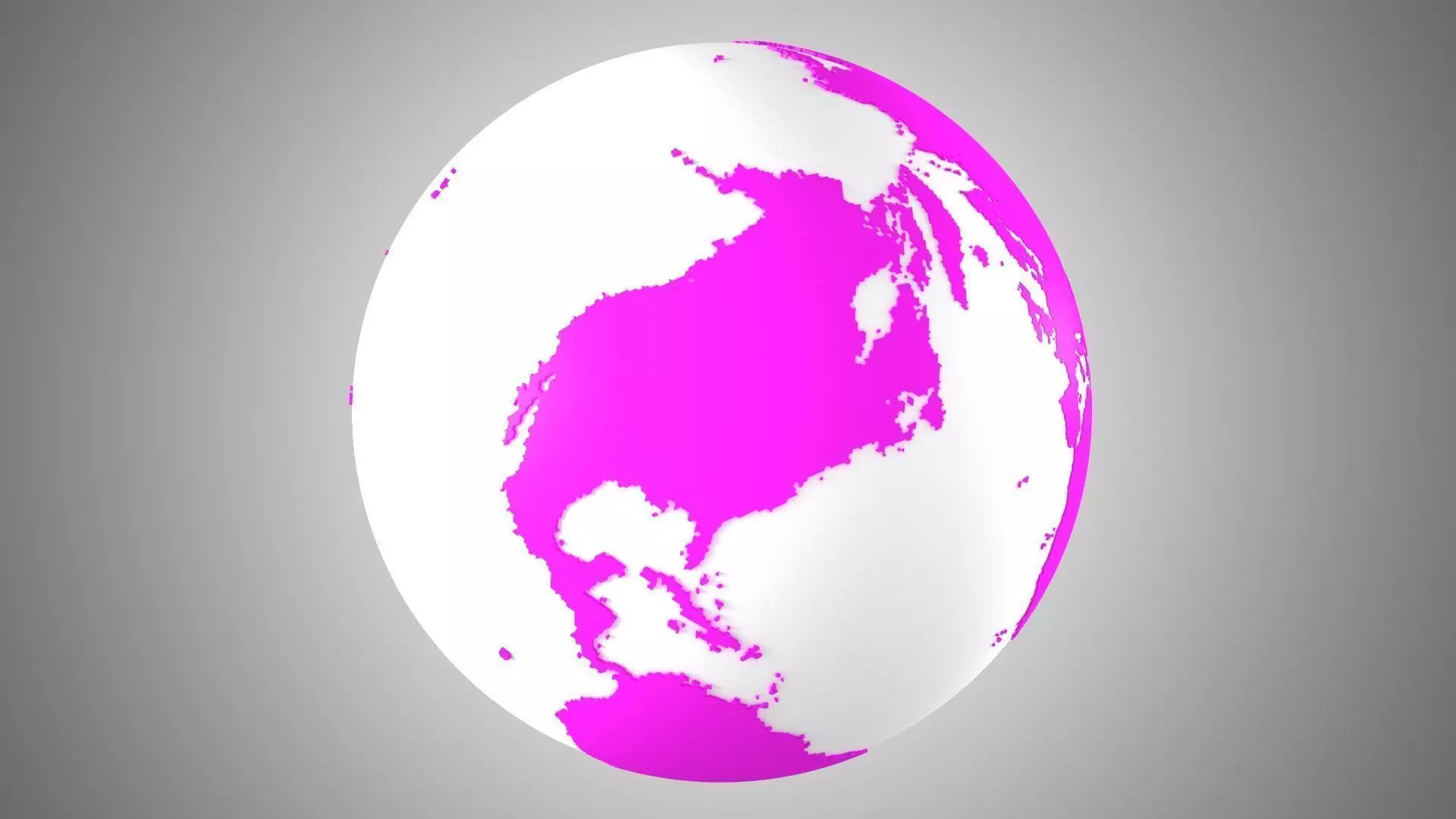 Solid Color Pink White Globe 3D model_0