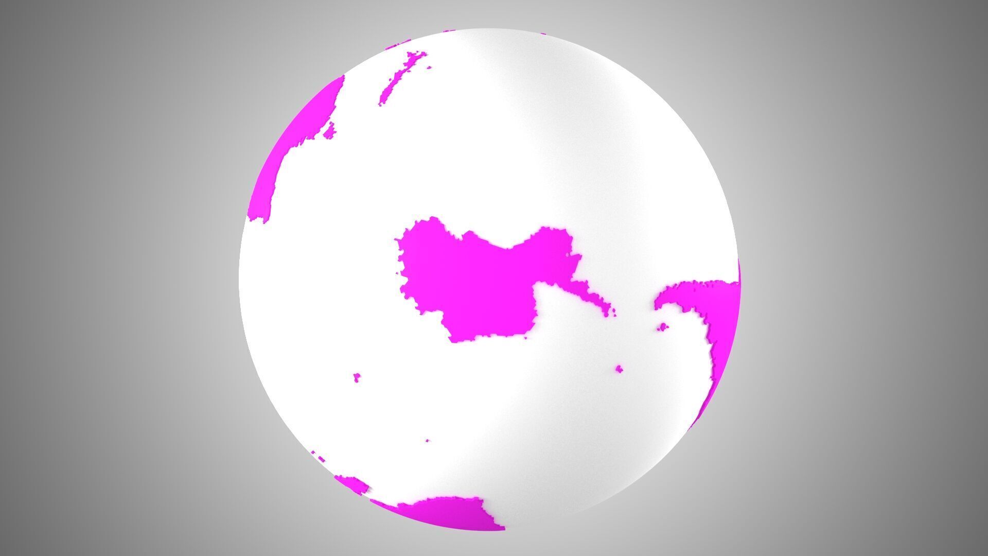 Solid Color Pink White Globe 3D model_6