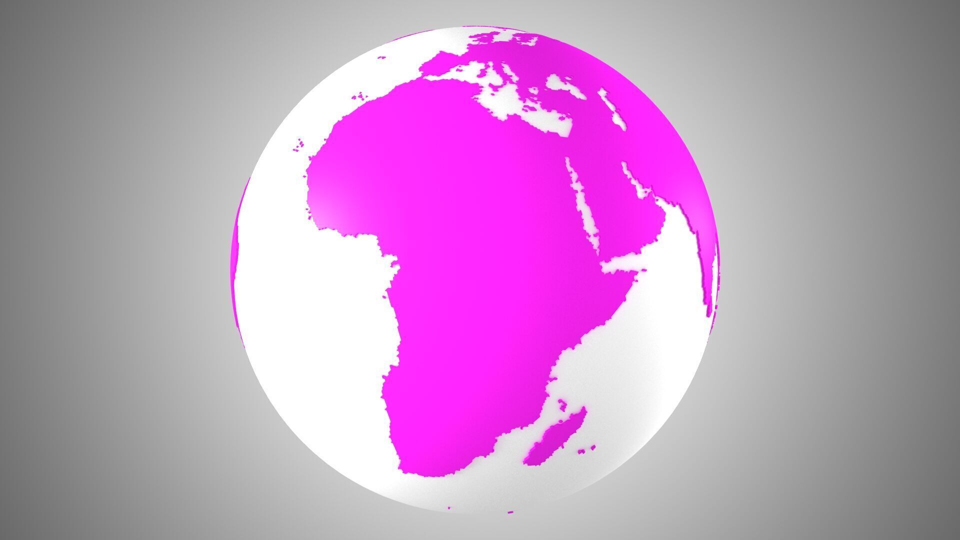Solid Color Pink White Globe 3D model_2