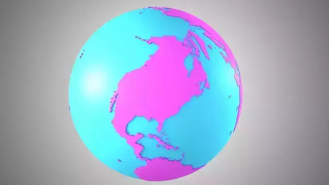 Solid Color Pink Blue Globe