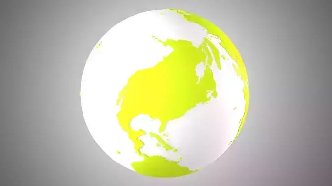 Solid Color Lime White Globe 3D model