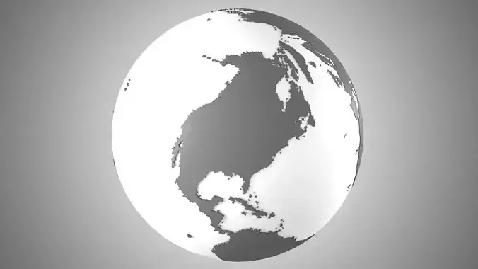 Solid Color Grey White Globe 3D model