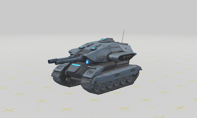 Modern Hybrid Gothic Futuristic Army Tank 3D Model 3D model