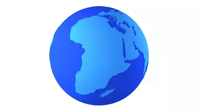 Solid Color Blue Globe 3D model