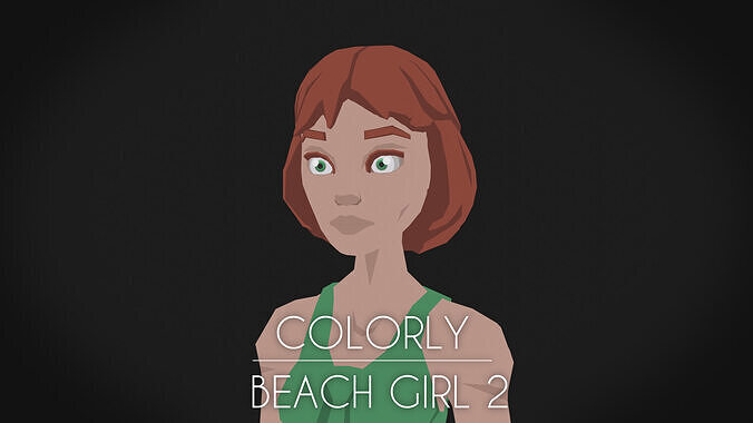 Colorly - Beach Girl 2 - Game Ready - Rigged - Customizable Low-poly 3D model