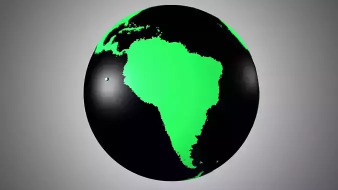 Solid Color Black Green Globe 3D model