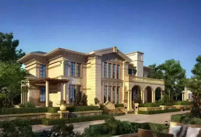 Europe Villa 3D Model 3ds Max and VRay Architectural house