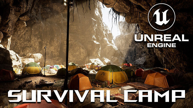 Survival Camp Low-poly 3D model