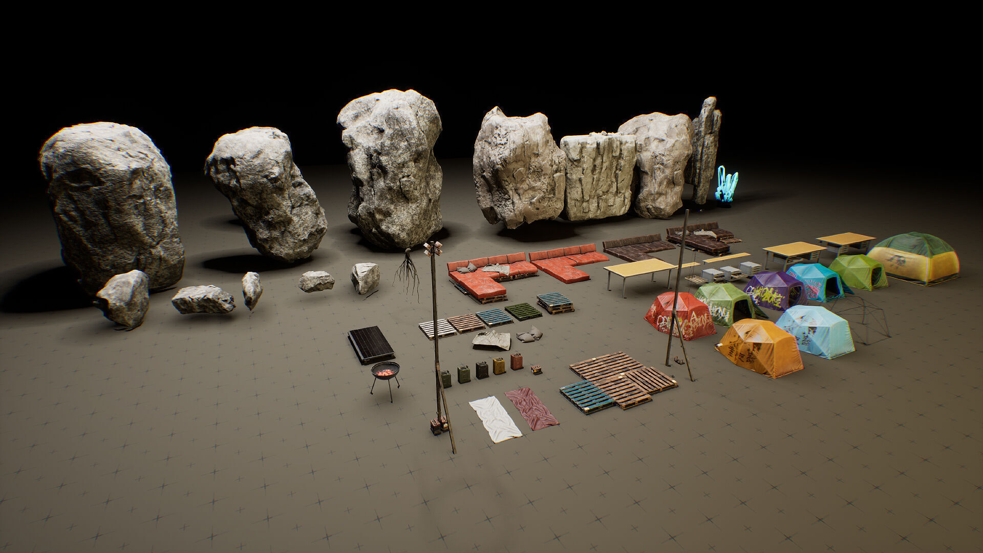 Survival Camp Low-poly 3D model_24