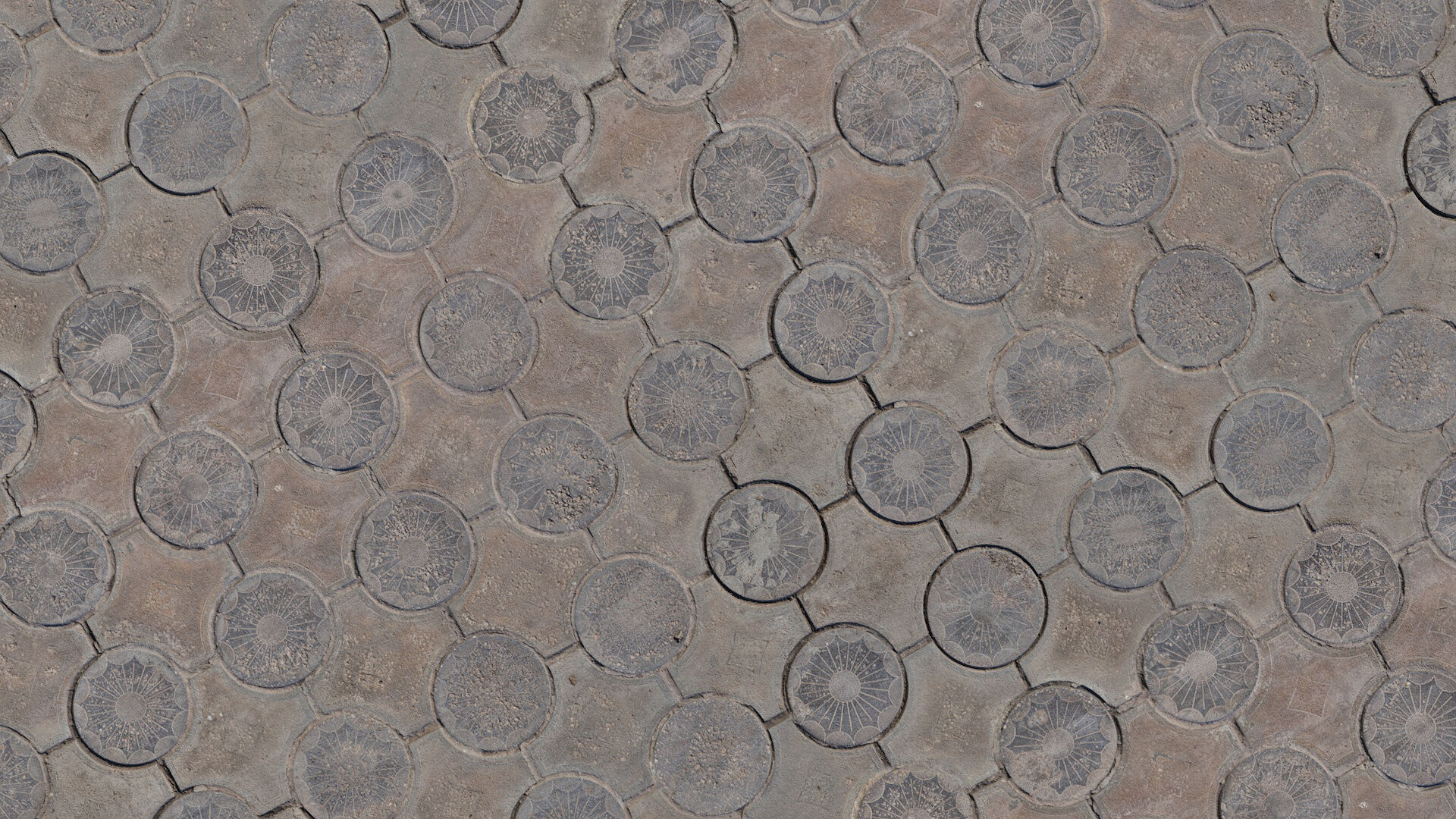 Old Pavement Tiles Texture_3