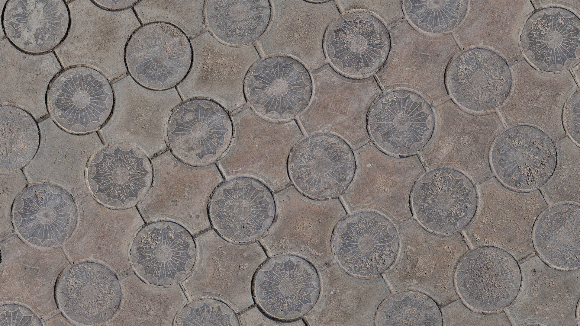 Old Pavement Tiles Texture_7