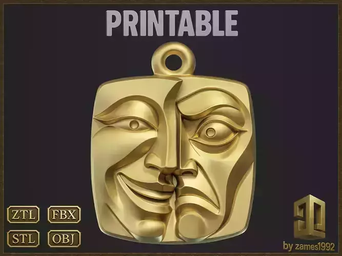 Tragedy Mask Pendant