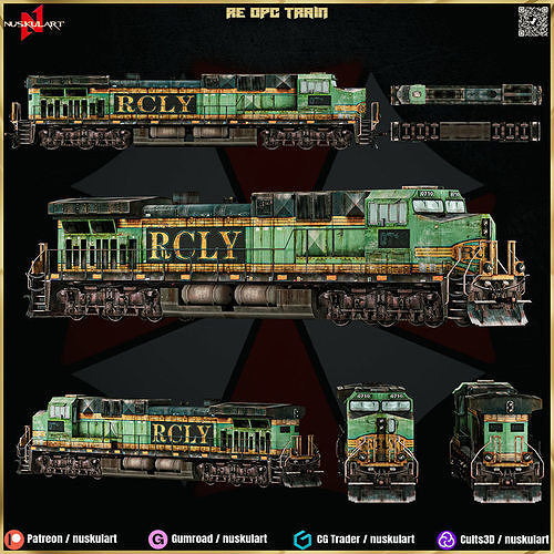 RE OPERATION RACCOON CITY TRAIN - 3D ASSET  Low-poly 3D model