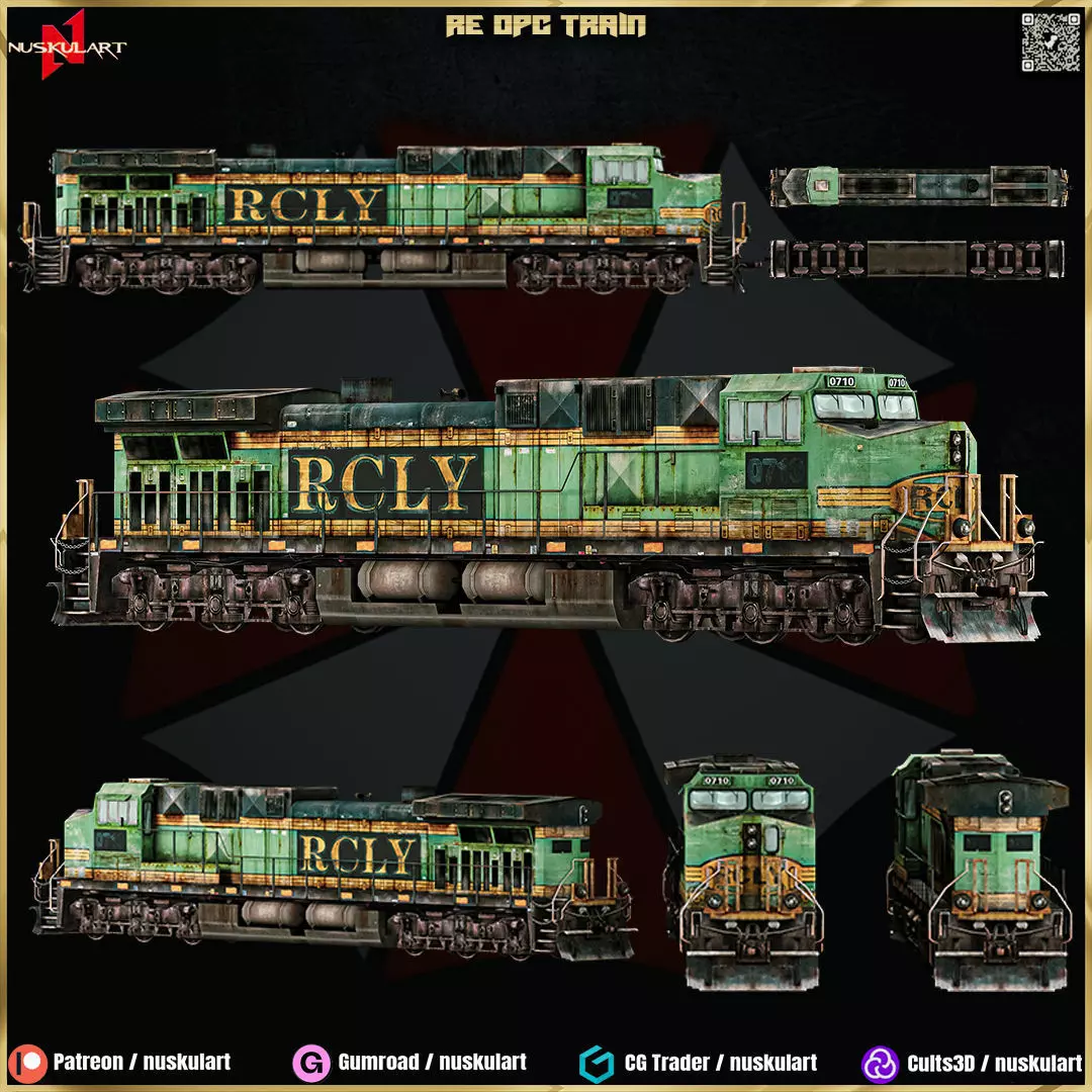 RE OPERATION RACCOON CITY TRAIN - 3D ASSET Low-poly 3D model