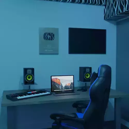 Bizarrap Sessions Studio 3D Model Realistic Music Studio Scene