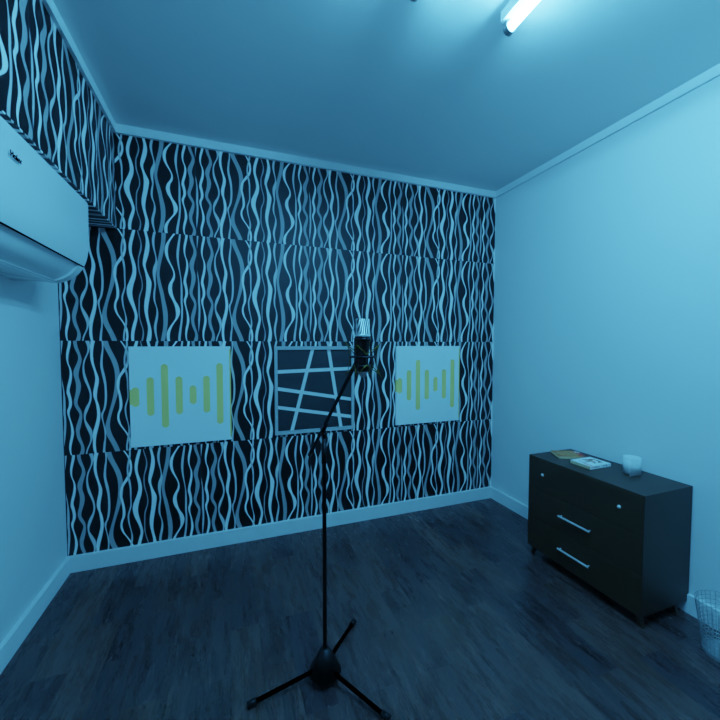 Bizarrap Sessions Studio 3D Model Realistic Music Studio Scene Low-poly 3D model_12