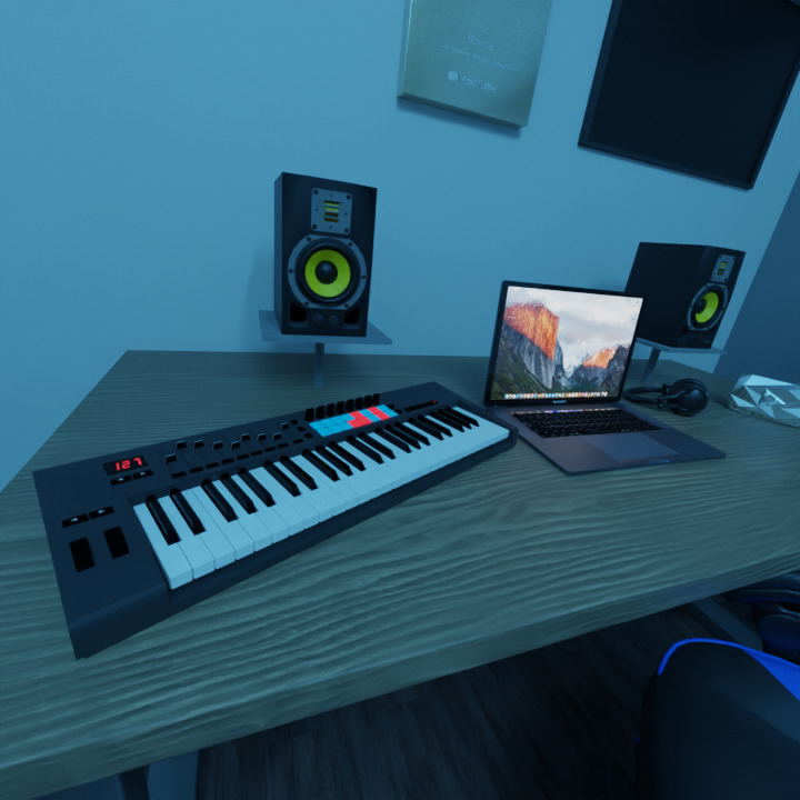 Bizarrap Sessions Studio 3D Model Realistic Music Studio Scene Low-poly 3D model_5