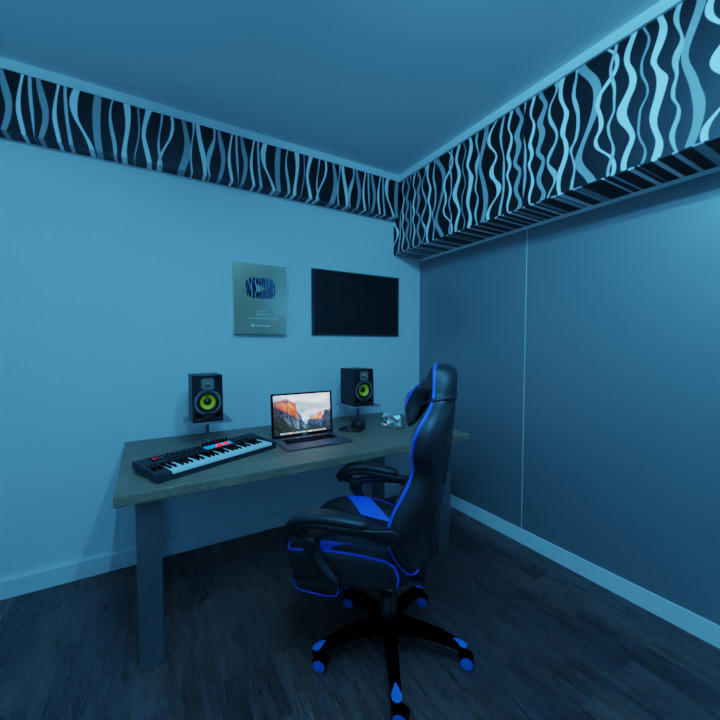Bizarrap Sessions Studio 3D Model Realistic Music Studio Scene Low-poly 3D model_3