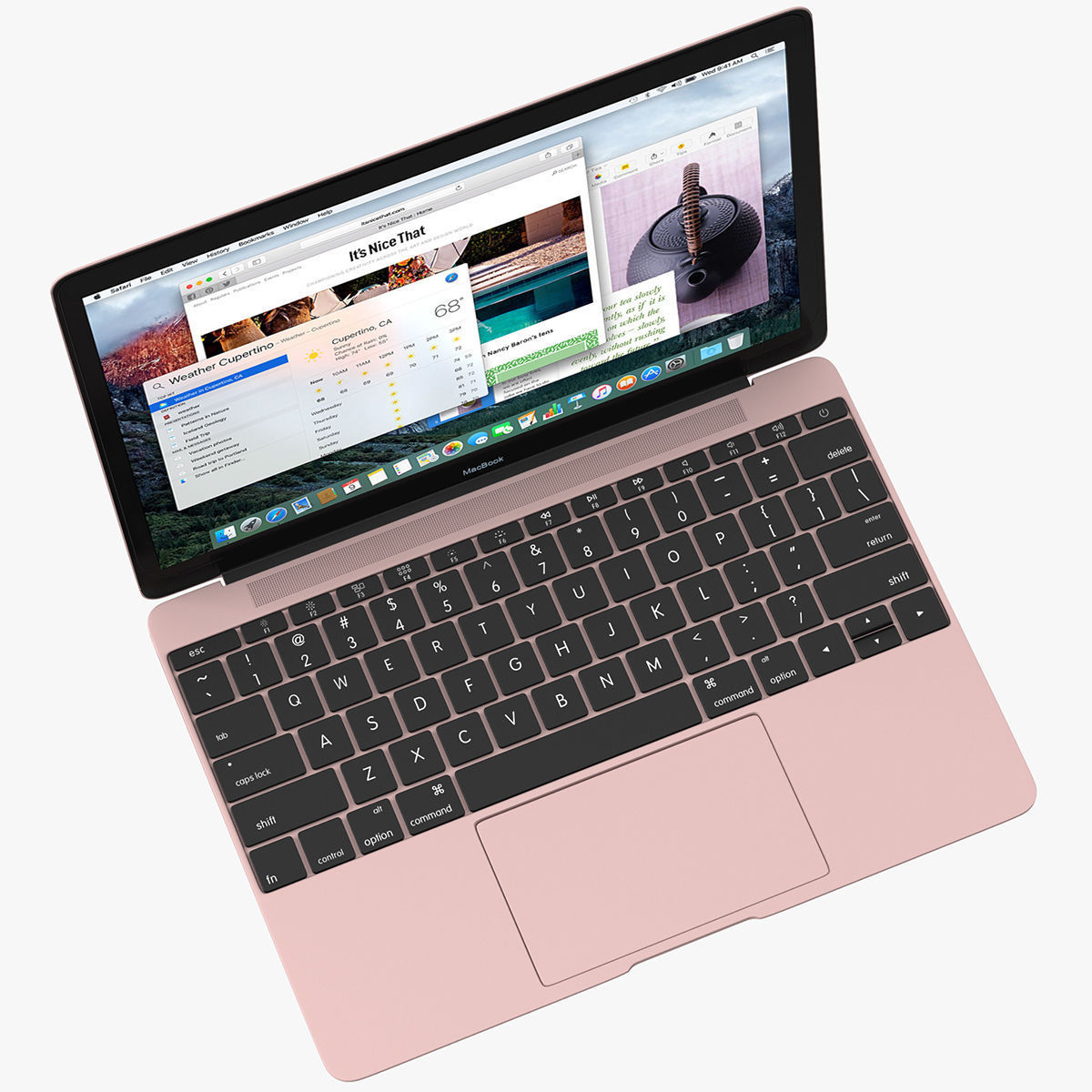 Apple Macbook Pink 3D model_3