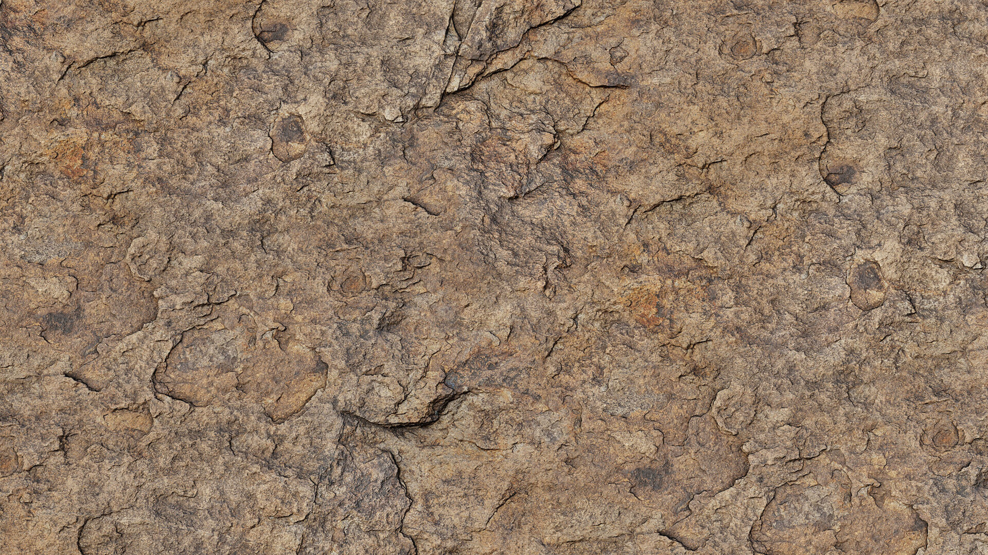 Cracked Beige Rock PBR Texture_4