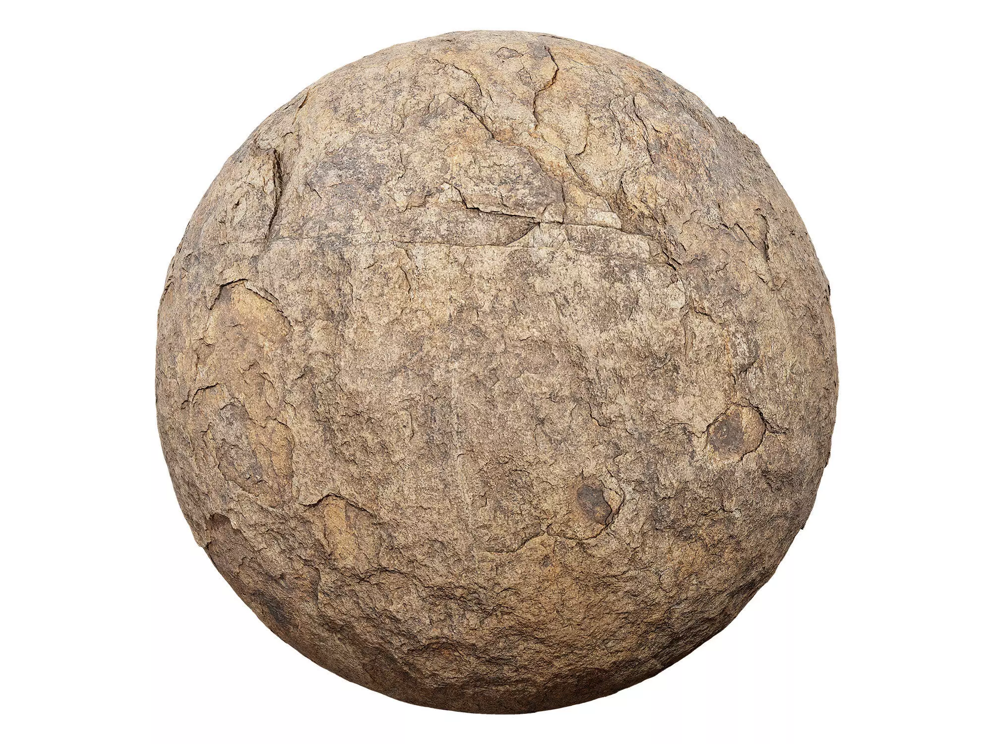 Cracked Beige Rock PBR Texture_0