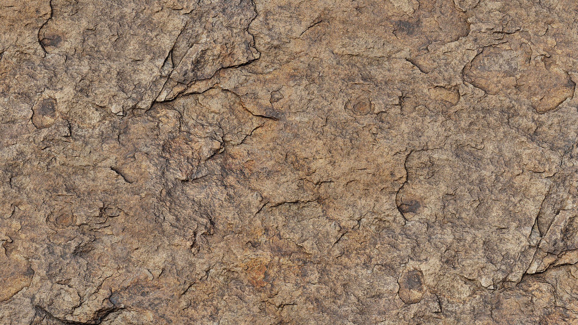 Cracked Beige Rock PBR Texture_3