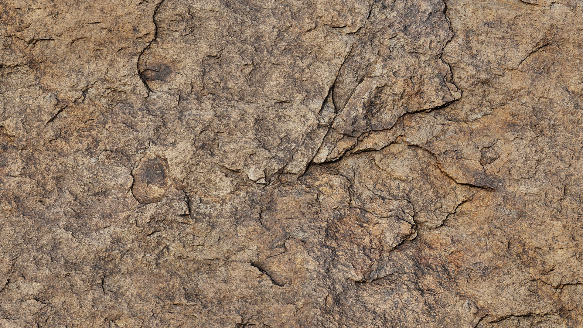 Cracked Beige Rock PBR Texture_1
